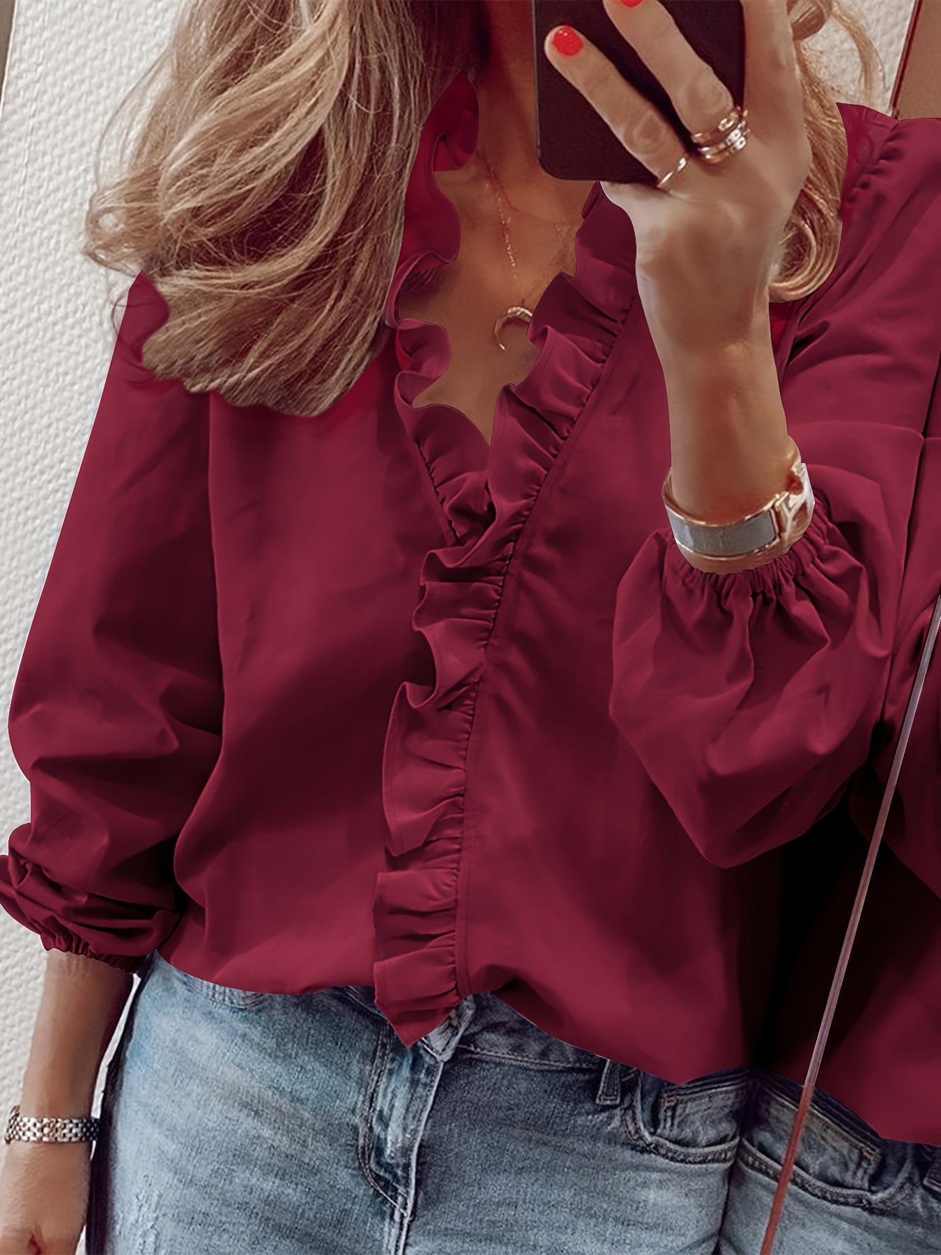 Chemise à Volants Femme | Élégante & Confortable | Coupe Flatteuse pour Bureau et Sorties