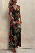 Robe Croisée Femme | Élégante & Légère | Coupe Flatteuse avec Imprimé Tropical pour Été