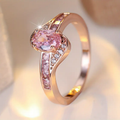 Bague Femme à Pierre Brillante Rose