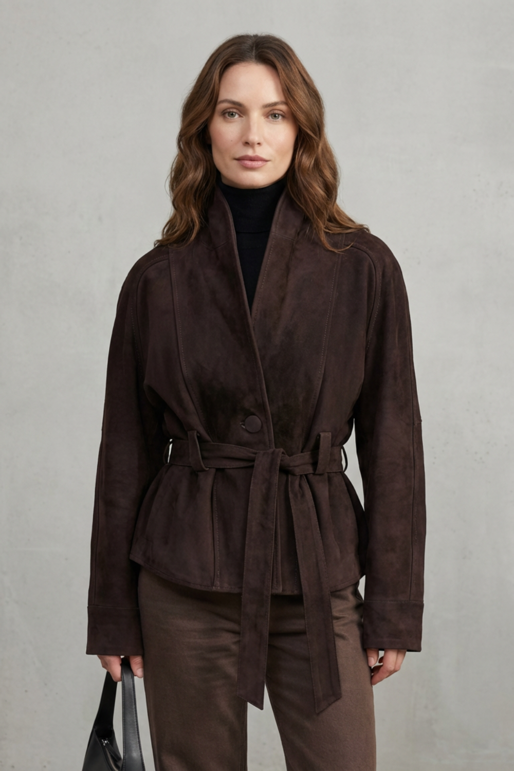 Veste Courte en Laine Croisée