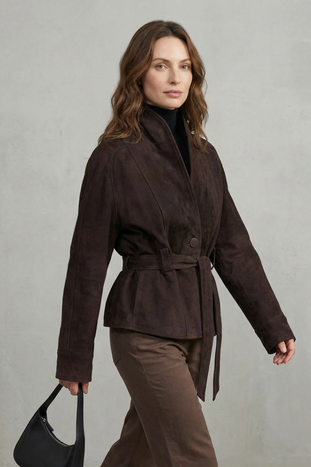 Veste Courte en Laine Croisée