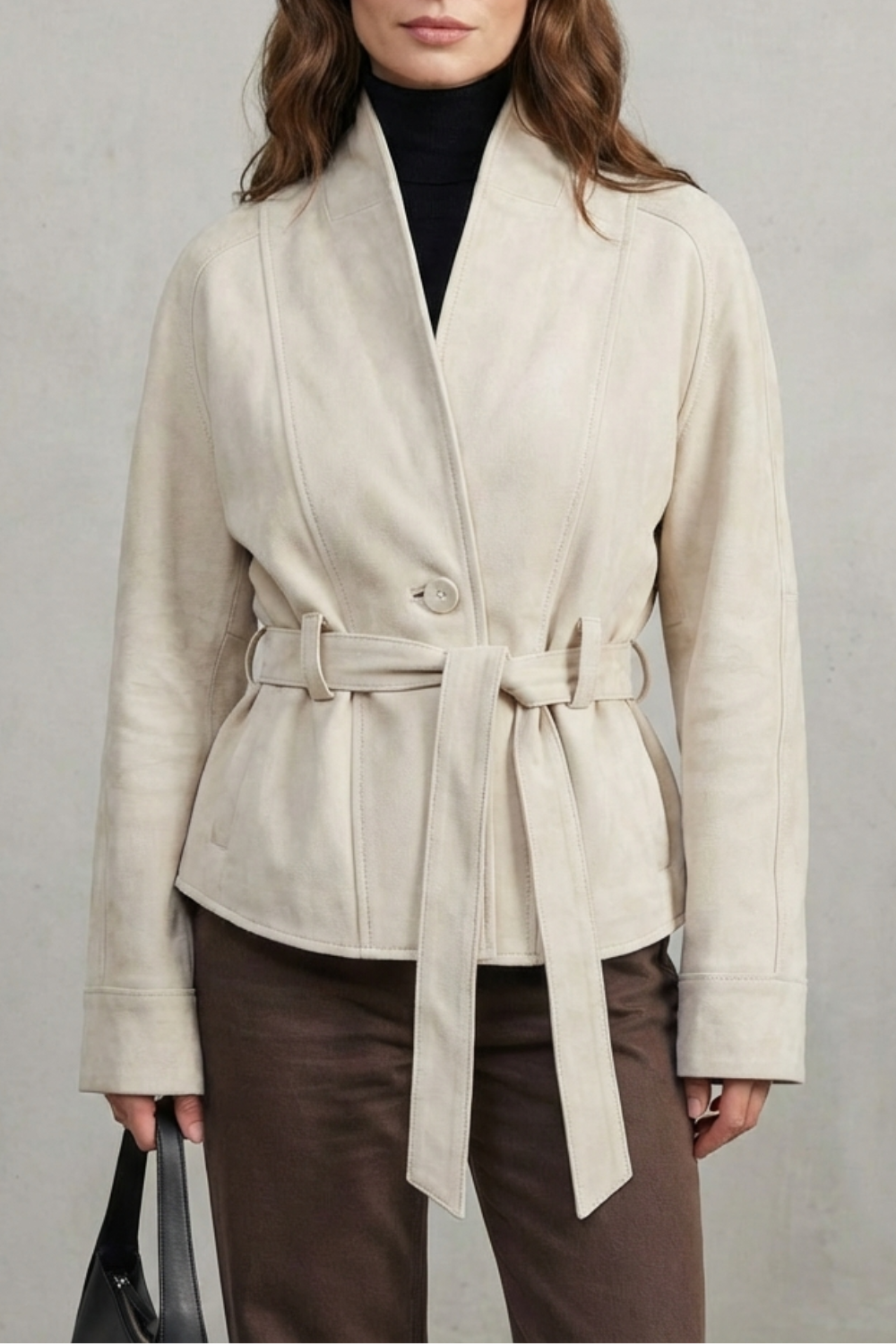 Veste Courte en Laine Croisée