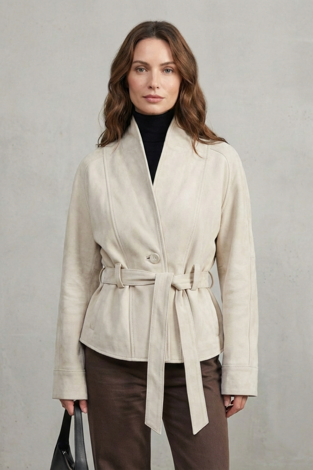 Veste Courte en Laine Croisée