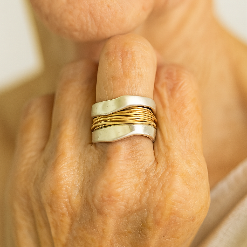 Bague Femme à Pierre Décorative à Fils Croisés
