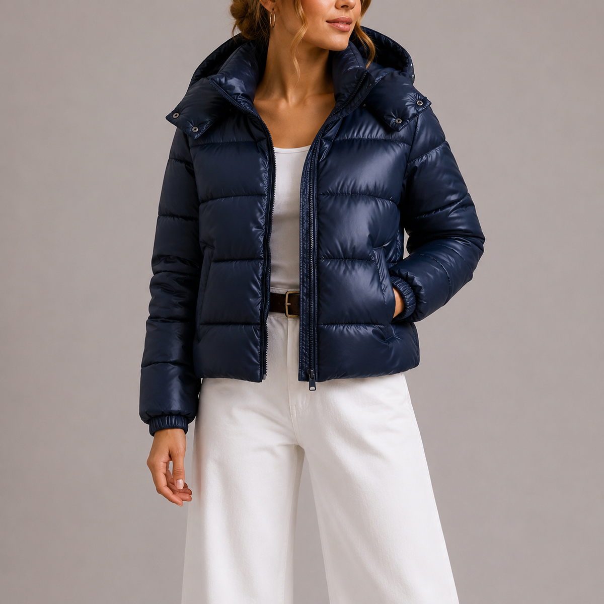 Doudoune à Capuche Légère Matelassée - Manteau d'Hiver Chaud Isolé