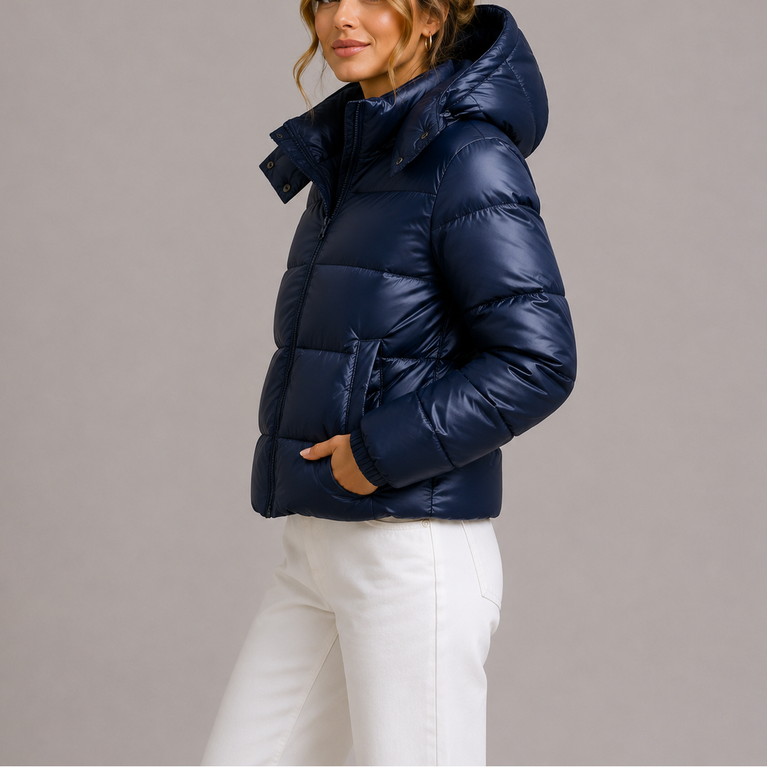 Doudoune à Capuche Légère Matelassée - Manteau d'Hiver Chaud Isolé