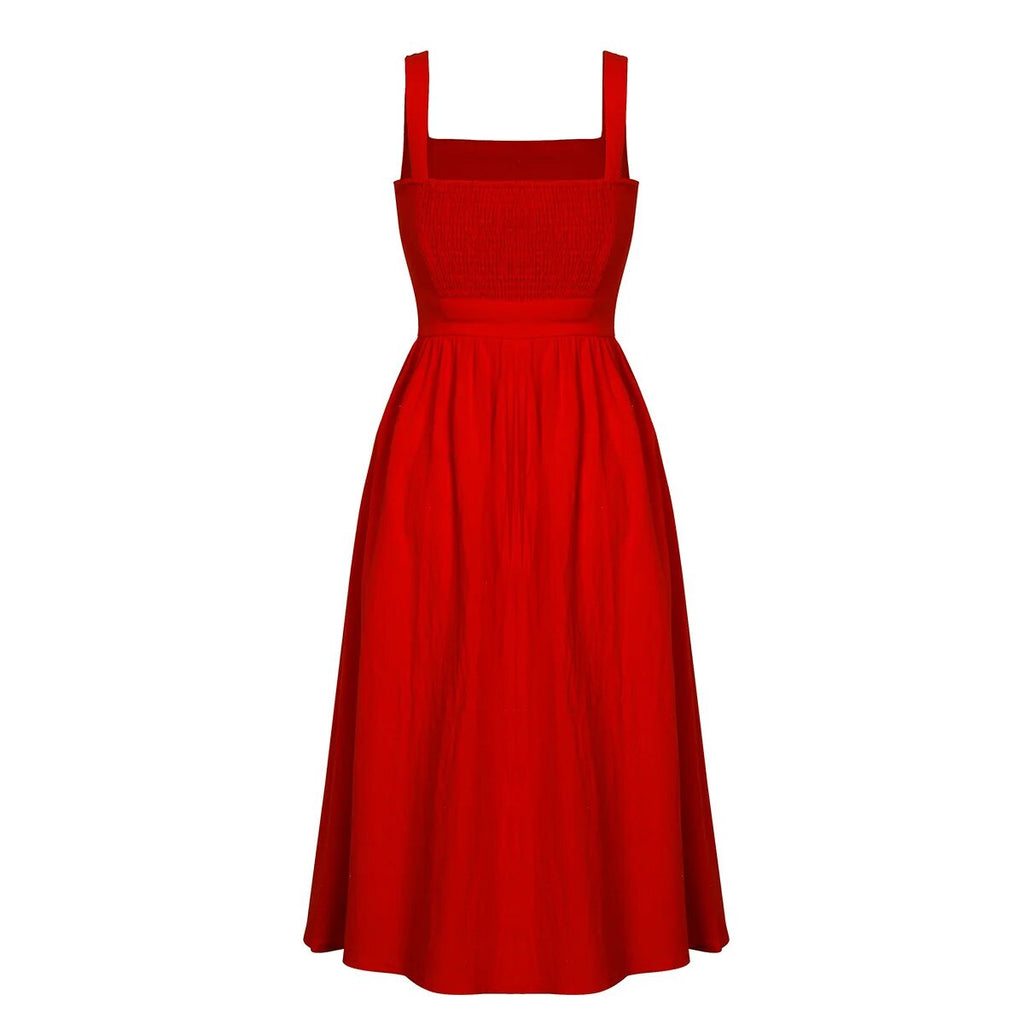 Robe midi à bretelles pour femmes - Élégance formelle