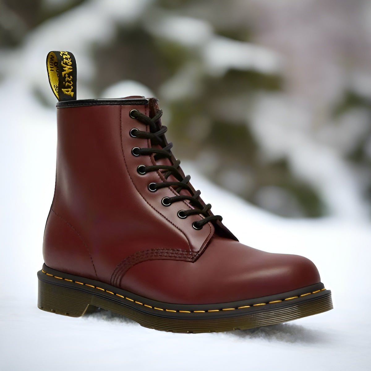 Bottines à lacets en cuir noir semelle crantée