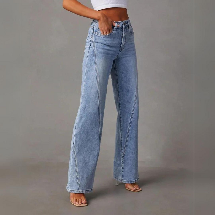 Jeans larges à taille haute