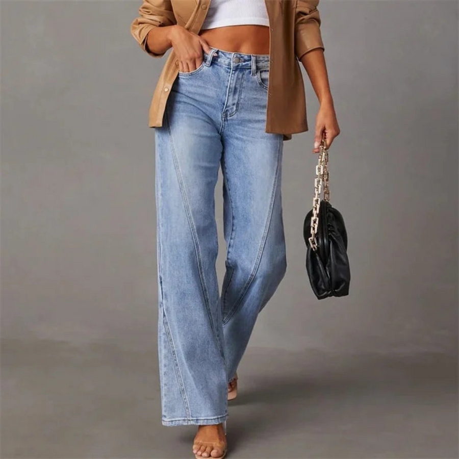 Jeans larges à taille haute