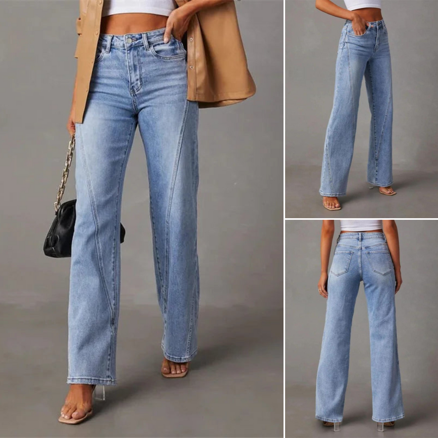 Jeans larges à taille haute