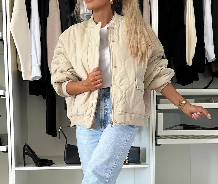 Manteau d’hiver à boutons manches longues pour femme