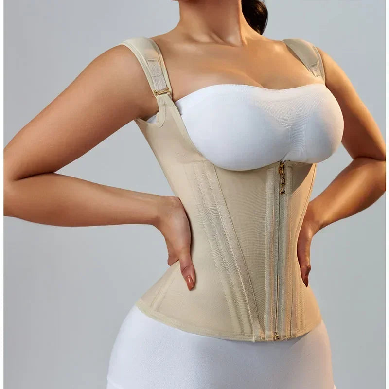 Gilet de contrôle de l'abdomen à double ceinture Entraîneur de taille