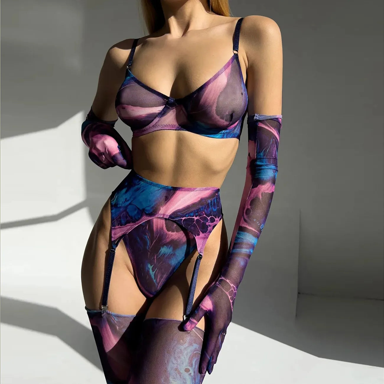 Valérie™ | Ensemble de lingerie 5 pièces Tie Dye