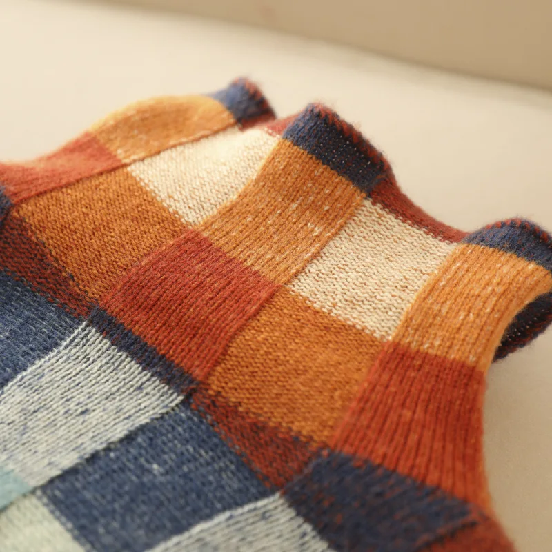 Pull à Carreaux Multicolores Adalynn | Look Décontracté | Coupe Oversize Confortable