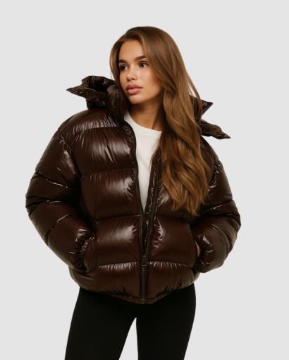 Doudoune Brillante Femme Capuche – Confort Hivernal & Style Moderne | Automne Hiver
