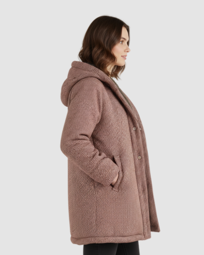Manteau Long Femme Capuche Doublé Polaire – Chaleur & Confort Quotidien