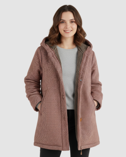 Manteau Long Femme Capuche Doublé Polaire – Chaleur & Confort Quotidien