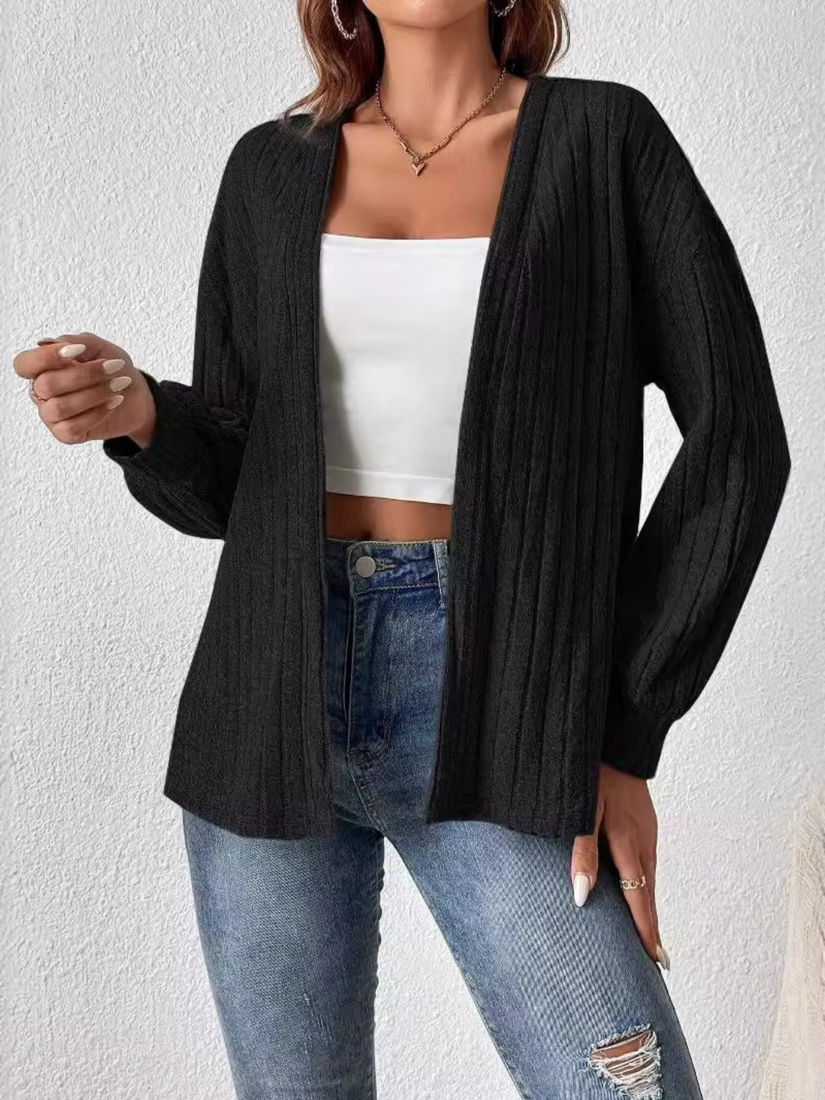 Kaira - Cardigan décontracté en maille côtelée