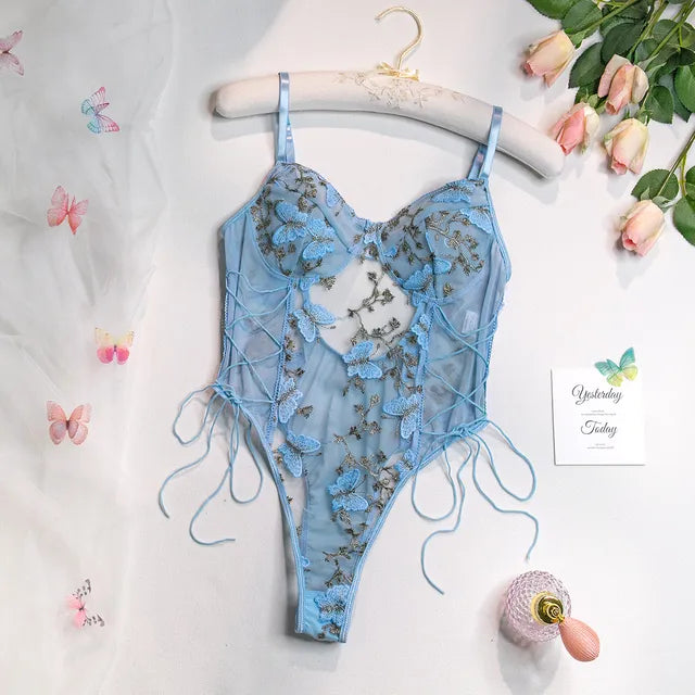 Céline™ | Body à papillons brodés