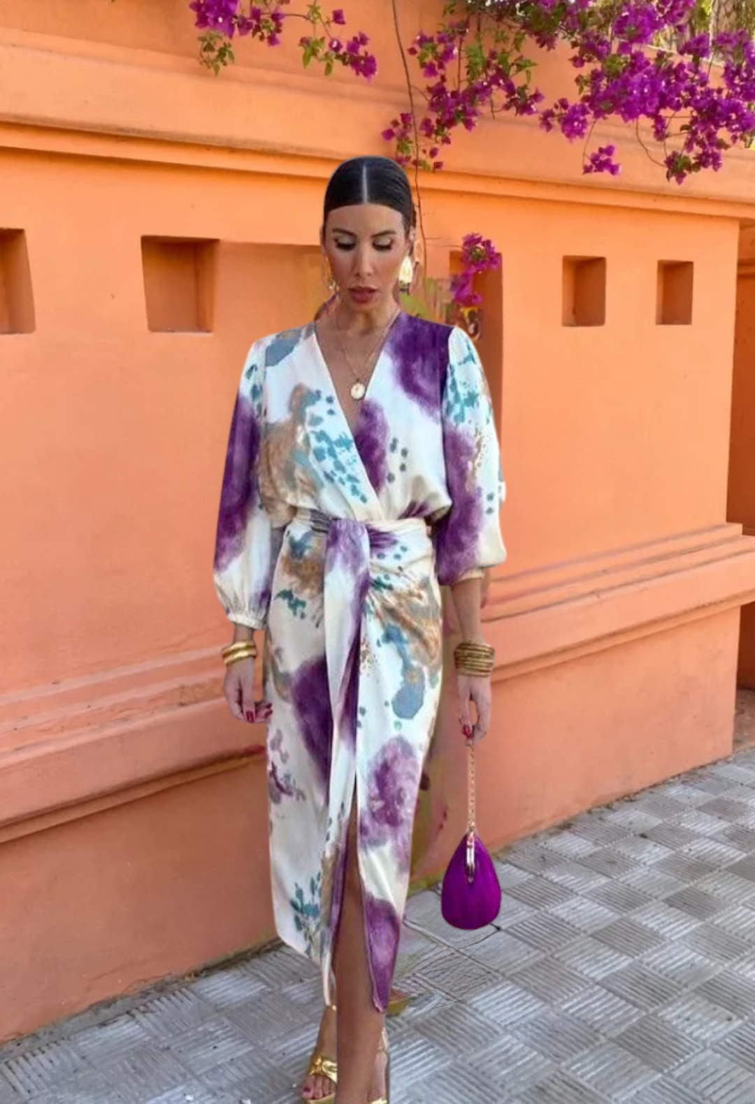 Ensemble 2 pièces sophistiqué — top et jupe wrap