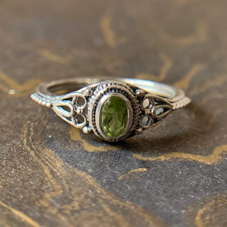 Bague Femme à Pierre Décorative Verte