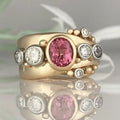 Bague Femme à Pierre Brillante Rouge