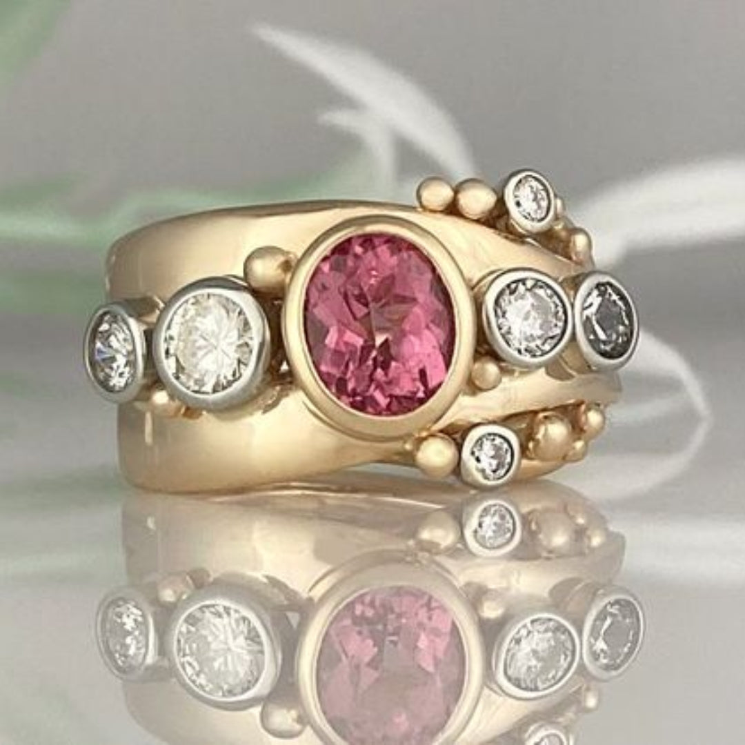 Bague Femme à Pierre Brillante Rouge