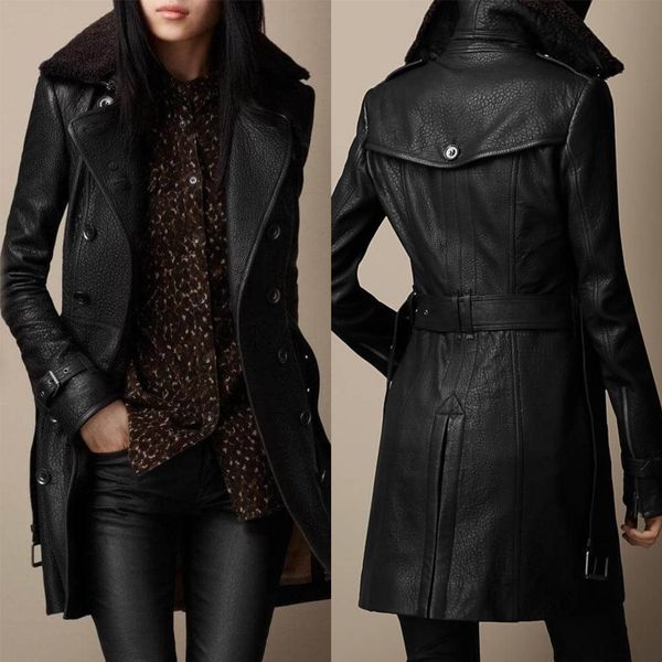 Aurélie - Manteau en cuir élégant