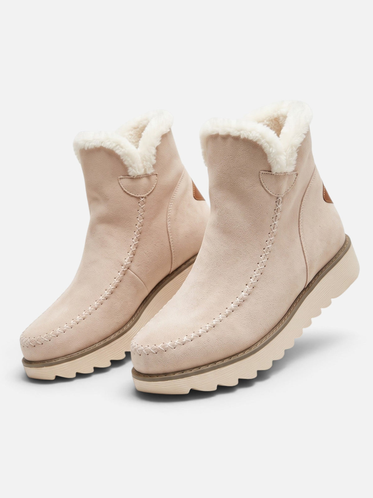 Bottines Femme Compensées Effet Daim Bord Fourrure