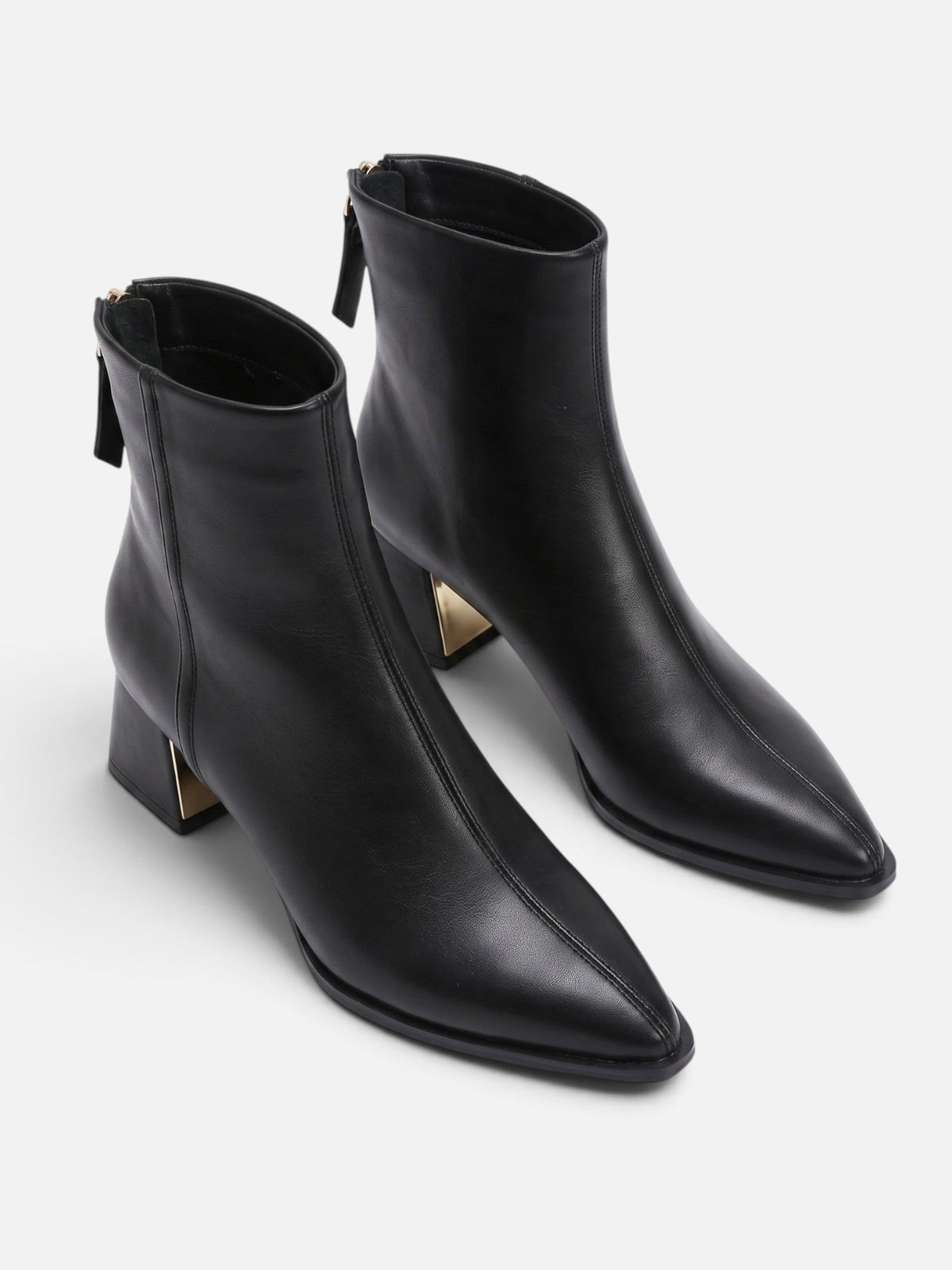 Bottines Femme Cuir Bout Pointu Talon Bloc