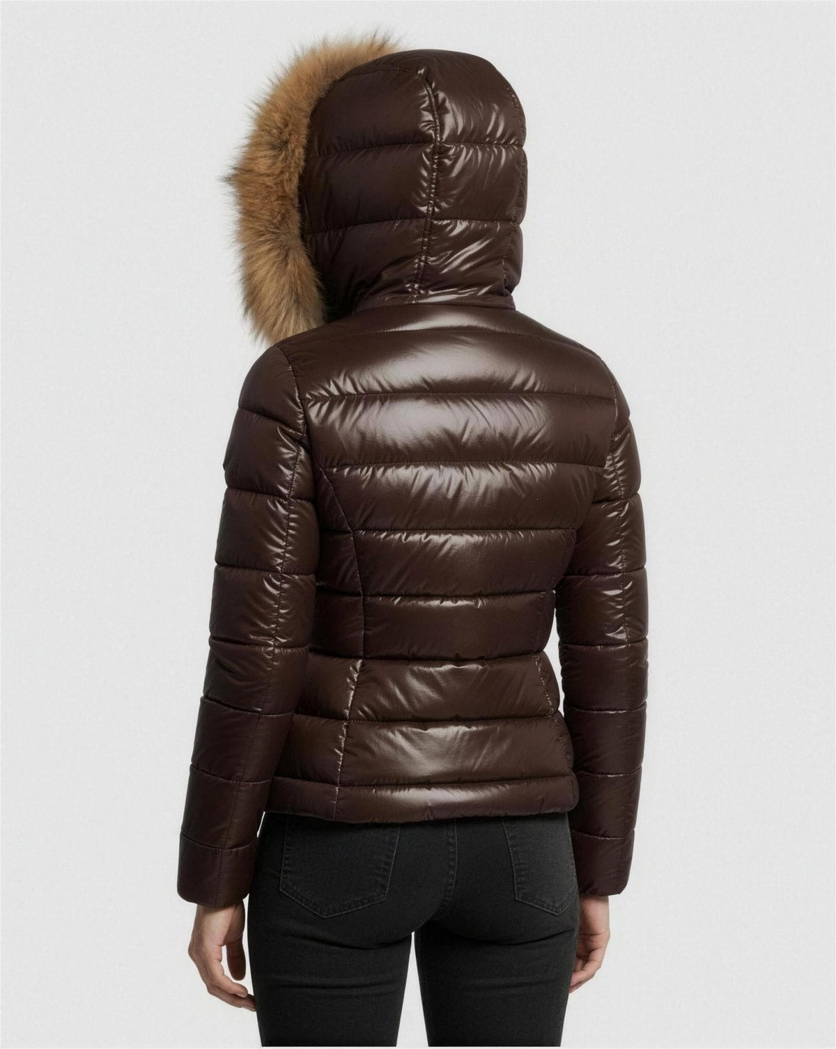 Doudoune Femme Brillante Capuche Fausse Fourrure – Ultra Chaude & Élégante