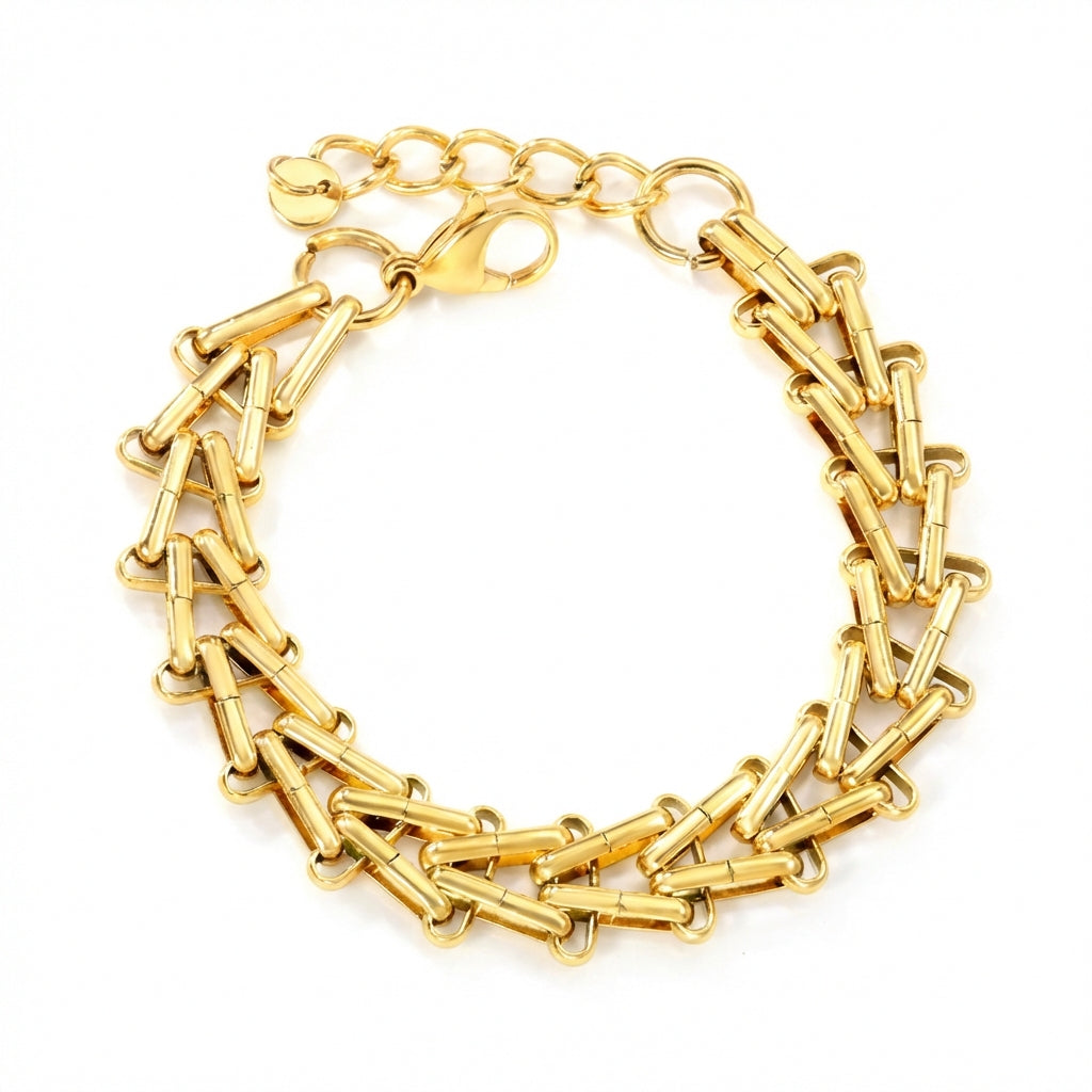 Bracelet Femme à Maillons Perlés