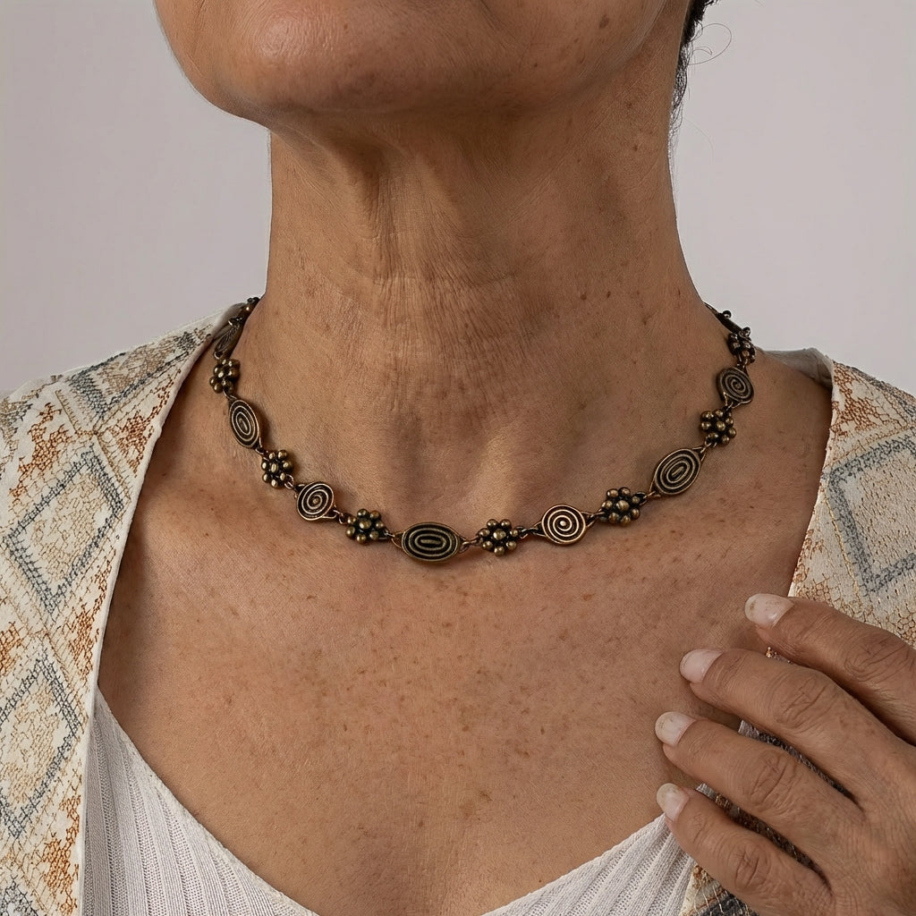 Collier Ras-de-Cou Femme à Volute Florale