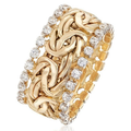 Bague Femme à Pierre Brillante Tressée