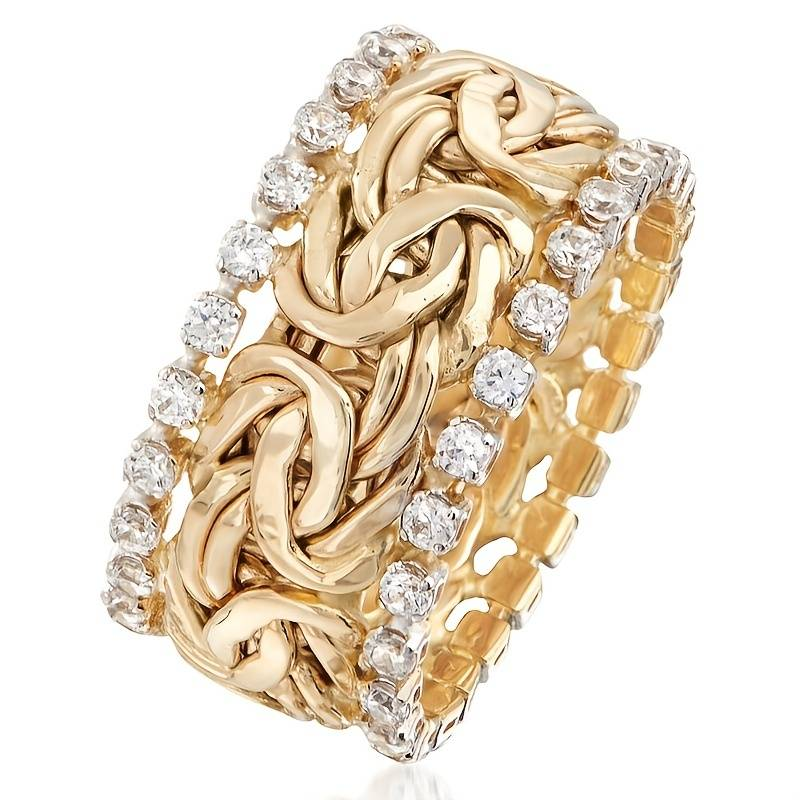 Bague Femme à Pierre Brillante Tressée
