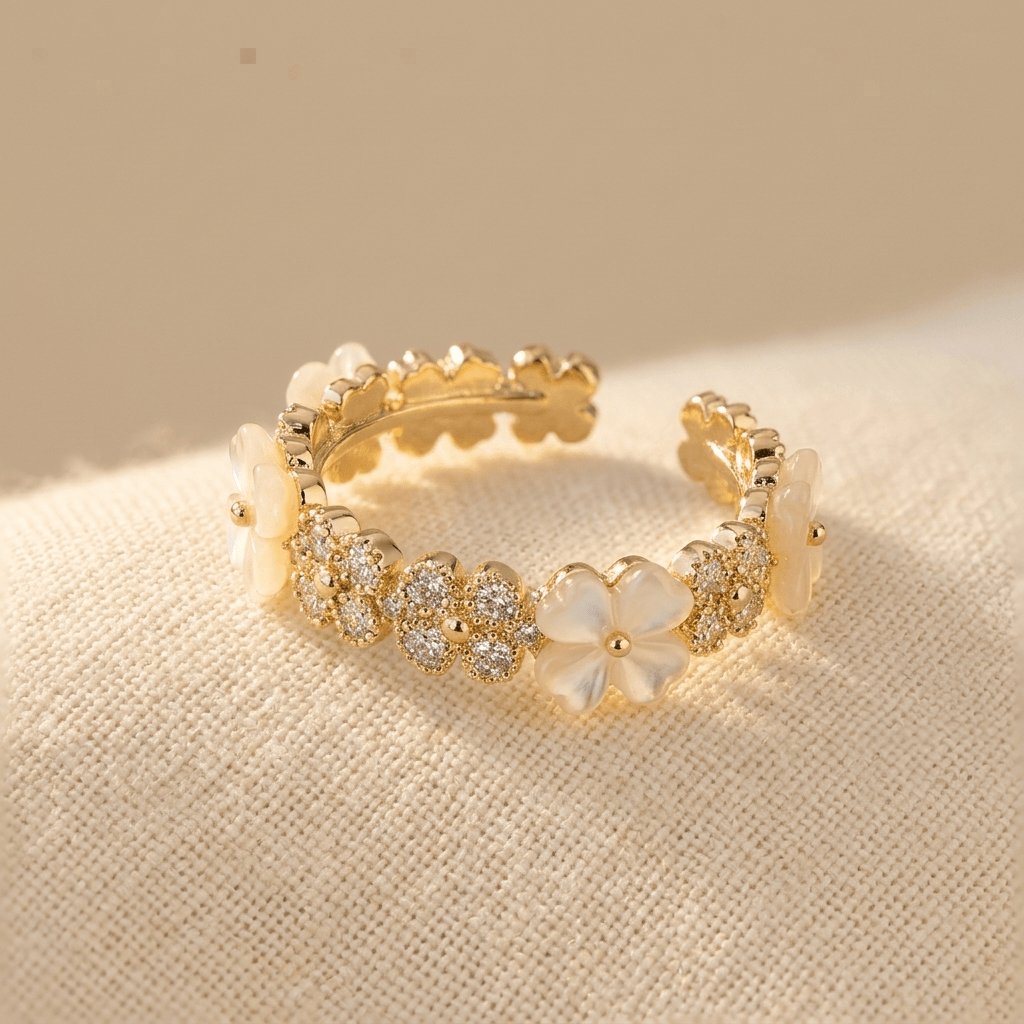 Bague Femme Fleur Statement au Design Détaillé