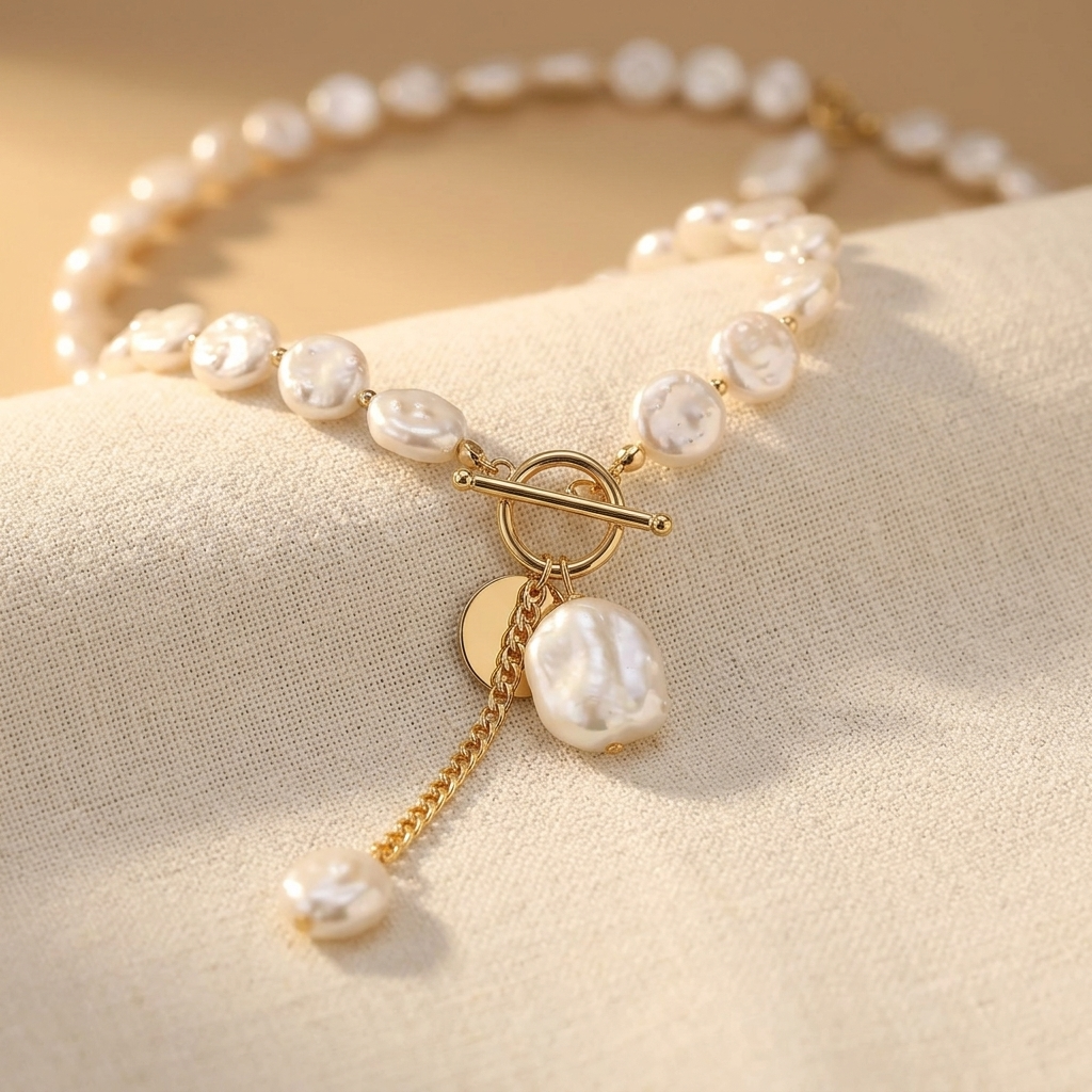 Collier Superposé Femme Effet Perle