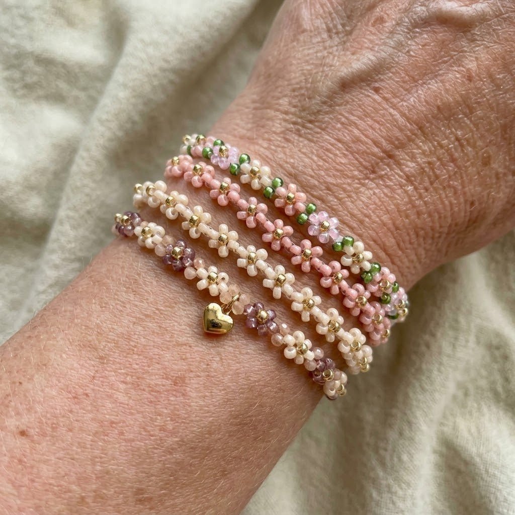 Bracelet Femme Marguerite et Cœur