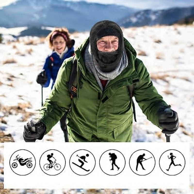 Bonnet cagoule en polaire beige tour de cou