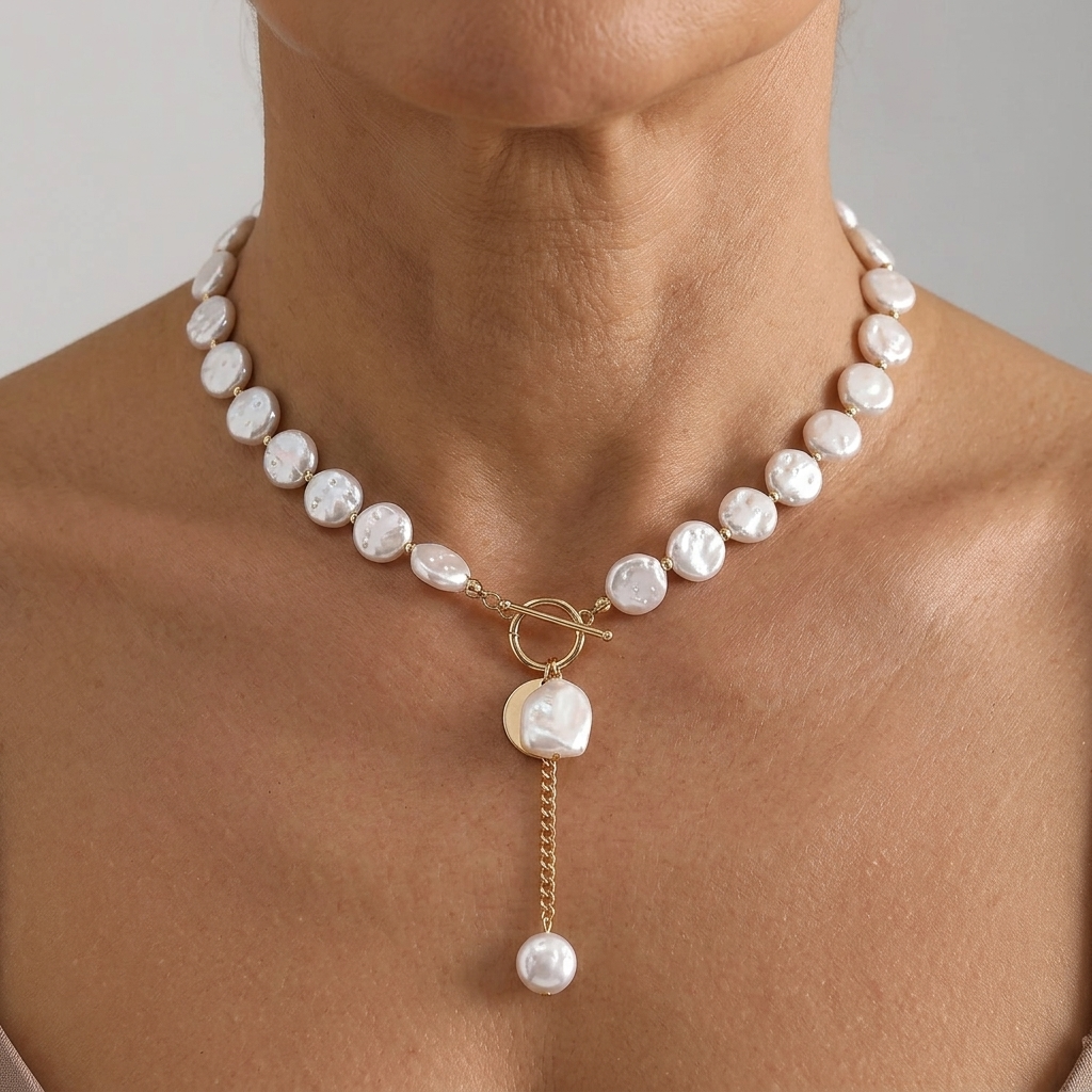 Collier Superposé Femme Effet Perle