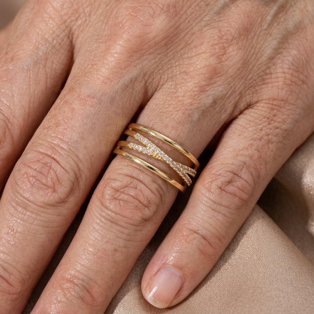 Bague Femme Croix Réglable