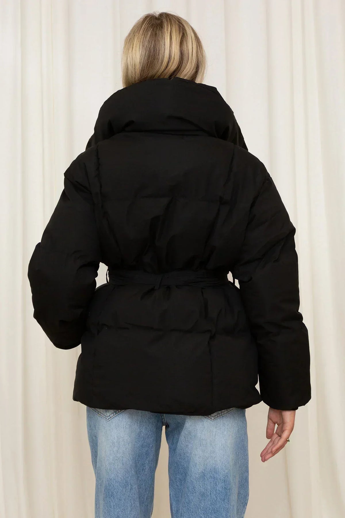 Désirée - Manteau Court Femme Col Montant Taille Cintrée