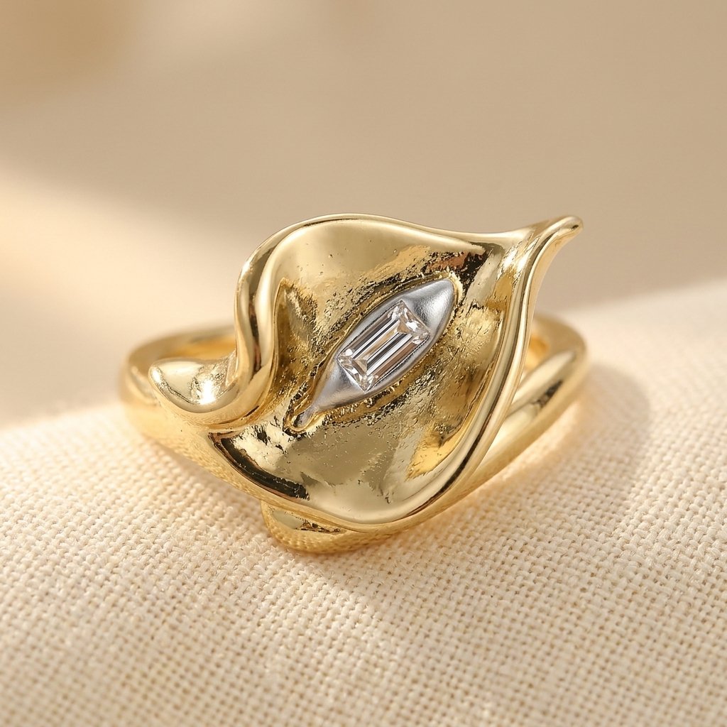 Bague Femme Fleur Calla Réglable