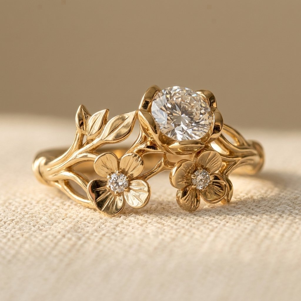 Bague Femme Florale Statement
