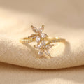 Bague Femme Florale Brillante Statement