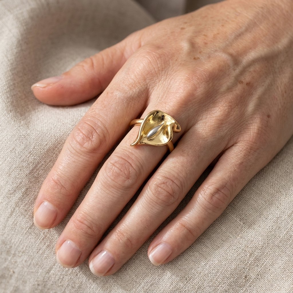 Bague Femme Fleur Calla Réglable