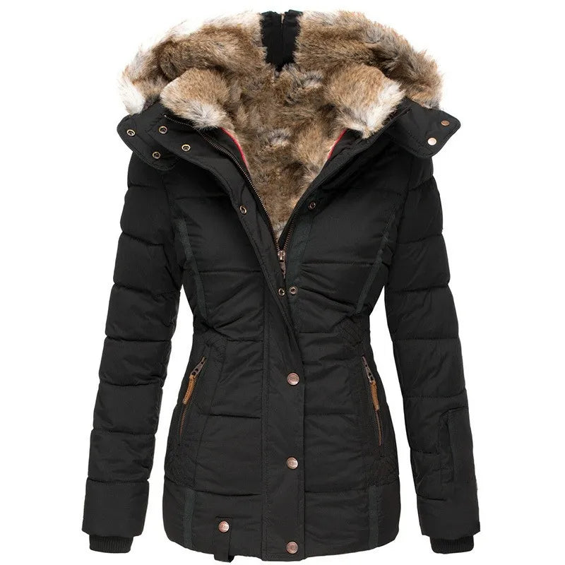 Audra - Parka matelassée à capuche fausse fourrure