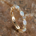 Bague Femme à Pierre Ovale aux Reflets Colorés Style 26
