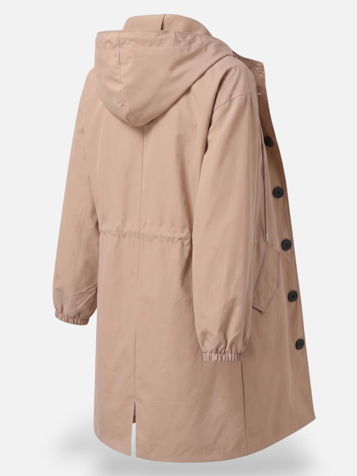 Manteau long imperméable pour femme avec capuche et poches